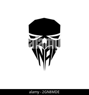 NA Initial ESport gaming logo. Modern head Skull shape template vector logo Stock Vector
