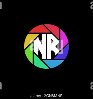NR Initial ESport gaming logo. Modern head Skull shape template vector logo Stock Vector