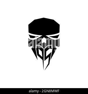 PS Initial ESport gaming logo. Modern head Skull shape template vector logo Stock Vector