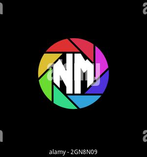 NM Initial ESport gaming logo. Modern head Skull shape template vector logo Stock Vector