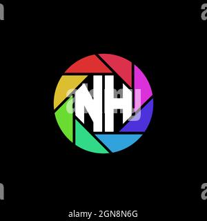 NH Initial ESport gaming logo. Modern head Skull shape template vector logo Stock Vector