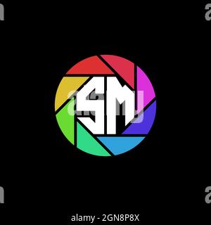 SM Initial ESport gaming logo. Modern head Skull shape template vector logo Stock Vector