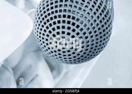 Object printed on industrial professional powder 3D printer. Stock Photo