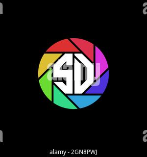 SD Initial ESport gaming logo. Modern head Skull shape template vector logo Stock Vector