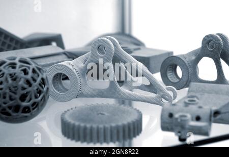 Object printed on industrial professional powder 3D printer. Stock Photo