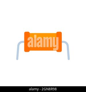 resistor icon on white, flat vector Stock Vector