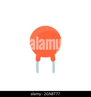 capacitor icon on white, flat vector design Stock Vector