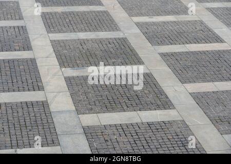 Facing gray tiles as a vintage background Stock Photo