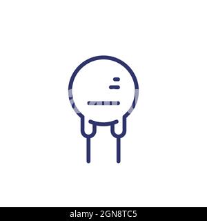 capacitor line icon, electronic components Stock Vector