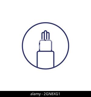 Fiber connection icon outline vector. Optic cable. Internet network ...