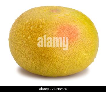 yellow grapefruit path isolated on white Stock Photo