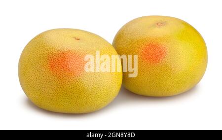 yellow grapefruit path isolated on white Stock Photo