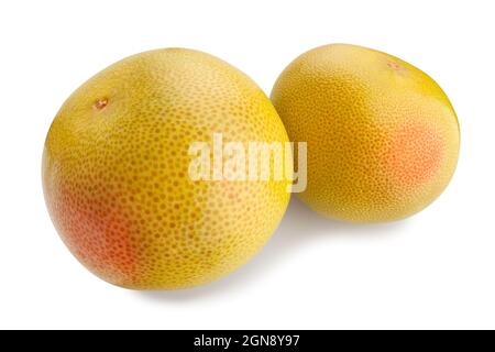 yellow grapefruit path isolated on white Stock Photo