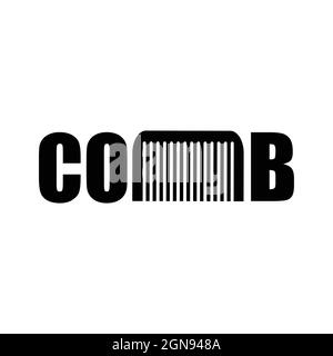 Comb Creative logo isolated on white background Stock Vector
