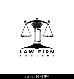 TS Monogram Logo Letter Pillars Geometric shape style vector, Law Firm Company Stock Vector