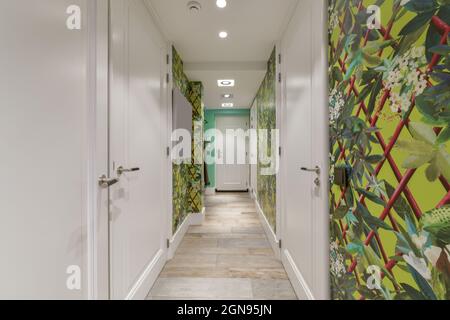 Long corridor in modern apartment Stock Photo