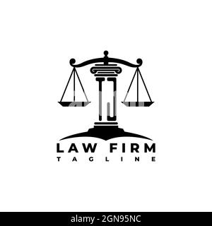 TJ Monogram Logo Letter Pillars Geometric shape style vector, Law Firm Company Stock Vector