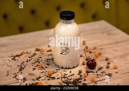 Famous Chinese bubble tea in a bottle Stock Photo