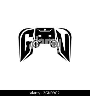 GU Initial ESport gaming logo. Game console shape style vector template Stock Vector