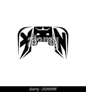 KN Initial ESport gaming logo. Game console shape style vector template Stock Vector