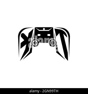KT Initial ESport gaming logo. Game console shape style vector template Stock Vector