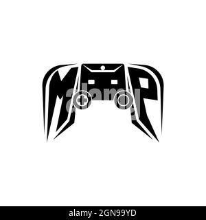 MP Initial ESport gaming logo. Game console shape style vector template Stock Vector