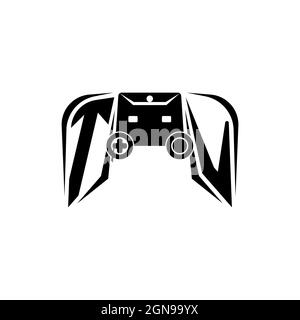 TV Initial ESport gaming logo. Game console shape style vector template Stock Vector