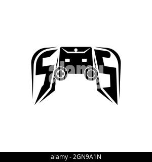 SS Initial ESport gaming logo. Game console shape style vector template Stock Vector