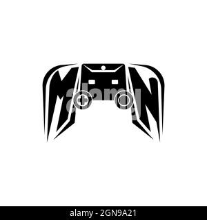 MN Initial ESport gaming logo. Game console shape style vector template Stock Vector