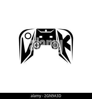 VK Initial ESport gaming logo. Game console shape style vector template Stock Vector