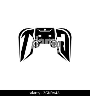 TG Initial ESport gaming logo. Game console shape style vector template Stock Vector