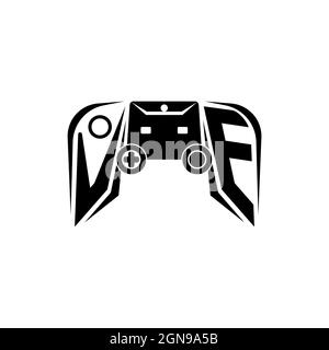VE Initial ESport gaming logo. Game console shape style vector template Stock Vector