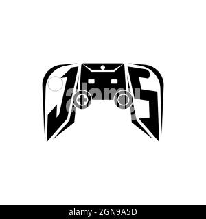 JS Initial ESport gaming logo. Game console shape style vector template Stock Vector