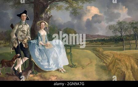 MR AND MRS ANDREWS painted about 1750  by English artist Thomas Gainsborough (1727-1788). Held in the National Gallery, London, Stock Photo