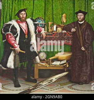 THE AMBASSADORS painted in 1533 by German artist Hans Holbein the Younger (c 1497-1543) and held in the National Gallery, London. Stock Photo