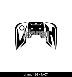 VH Initial ESport gaming logo. Game console shape style vector template Stock Vector