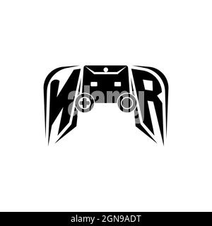 NR Initial ESport gaming logo. Game console shape style vector template Stock Vector