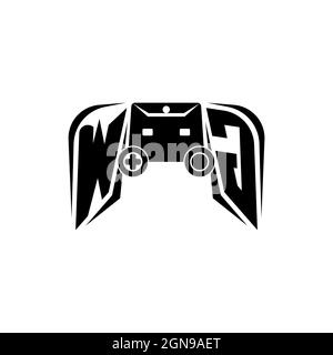 WG Initial ESport gaming logo. Game console shape style vector template Stock Vector