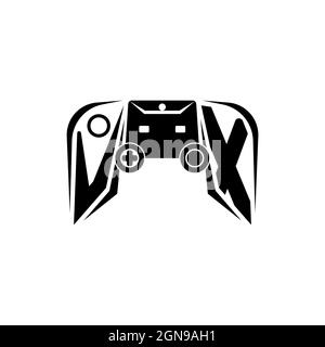 VX Initial ESport gaming logo. Game console shape style vector template Stock Vector