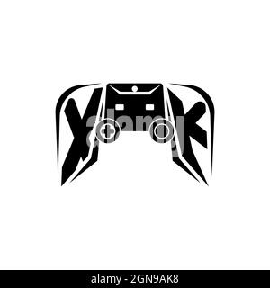 XK Initial ESport gaming logo. Game console shape style vector template Stock Vector
