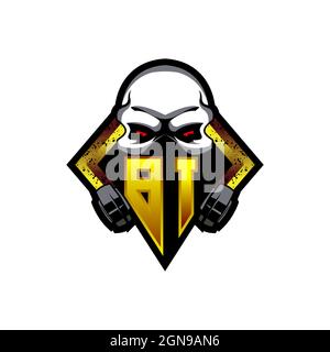 CK Initial ESport gaming logo. Game console shape style vector template Stock Vector