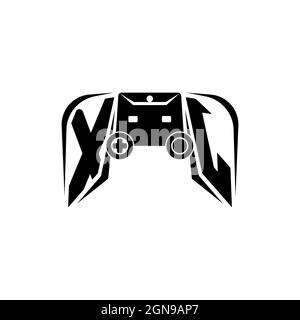 XJ Initial ESport gaming logo. Game console shape style vector template Stock Vector