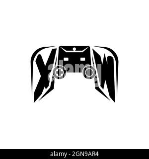 XW Initial ESport gaming logo. Game console shape style vector template Stock Vector