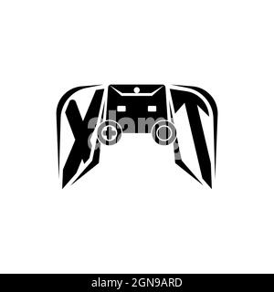 XT Initial ESport gaming logo. Game console shape style vector template Stock Vector