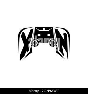 XN Initial ESport gaming logo. Game console shape style vector template Stock Vector