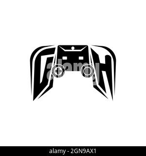 DH Initial ESport gaming logo. Game console shape style vector template Stock Vector