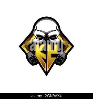 XH Initial ESport gaming logo. Game console shape style vector template Stock Vector