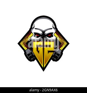 PF Initial ESport gaming logo. Game console shape style vector template Stock Vector