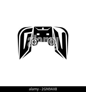 DU Initial ESport gaming logo. Game console shape style vector template Stock Vector