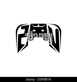 ZU Initial ESport gaming logo. Game console shape style vector template Stock Vector
